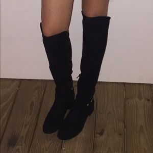 Black Suede over the knee boot